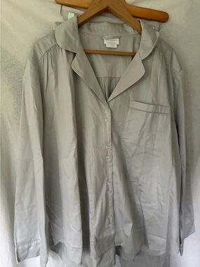 Boll & Branch DoveWhite 100% Organic Cotton Long Sleeve Pajamas  Button Down XXL